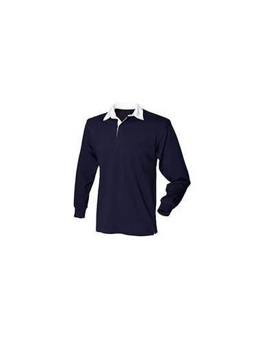 Front row FR109 - Polo Rugby Uni À Manches Longues Enfant  Couleurs:Navy/Navy